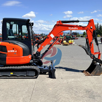 Excavator Mini Kubota U35 Asli Jepang Bersertifikasi EPA, Mesin Penggali Crawler 3,5 Ton, Jam Kerja Rendah, Track Karet untuk Pertanian Kubota U35 U40