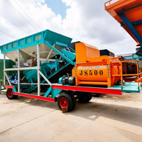 Planta de hormigón móvil económica directa de fábrica modelo YHZS90 CON MEZCLADOR JS1500 para proyectos grandes que incluyen silo de polvo