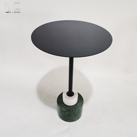 Vente en gros de meubles de salon base en marbre vert de luxe petit canapé rond côté table basse nordique moderne