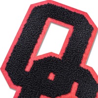 Winslabel Jeans brodés en chenille avec logo en fer, patchs brodés en tissu bon marché, lettres individuelles, patchs de transfert de chaleur