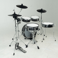 Batterie de percussions noire Jambaby pour enfants avec support métallique réglable