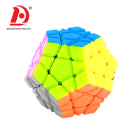HUADA-Ensemble de jouets cube magique, pyramide, polyédrique, sans autocollant, 4 en 1, avec boîte à changement de forme