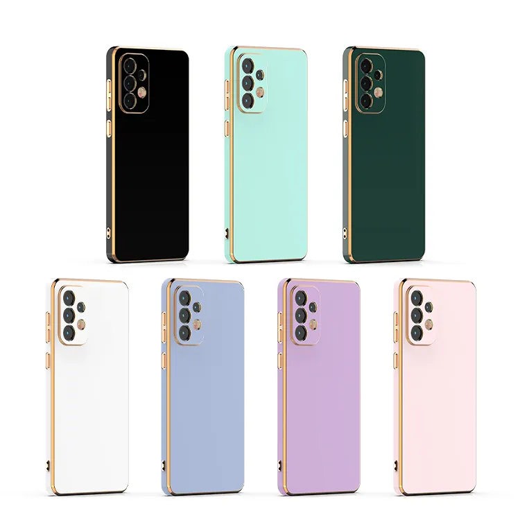 6D Electroplating case For Samsung Galaxy A73 soft tpu electroplated gold frame cell phone cover