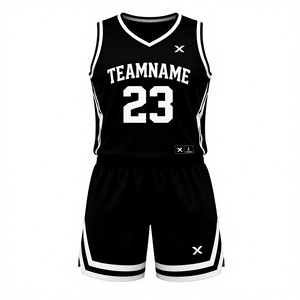 Ensemble maillot et short de basketball sublimé pour homme X Sports City – Coupe athlétique, polyester anti-humidité, uniformes d'équipe - Product Image 1
