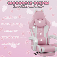 Cadeau pas cher promotionnel femmes rose belle mignonne Silla Gamer Pro Rosa meilleur blanc nouveau cuir e-sports chaise de jeu avec oreilles de chat