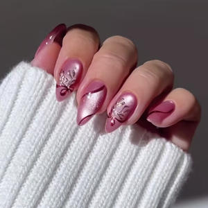 Venta al por Mayor de 24 <span class=keywords><strong>Uñas</strong></span> Postizas Redondas Medianas de <span class=keywords><strong>Color</strong></span> <span class=keywords><strong>Rosa</strong></span> Puro, <span class=keywords><strong>Uñas</strong></span> Artificiales Adhesivas - Product Image 5