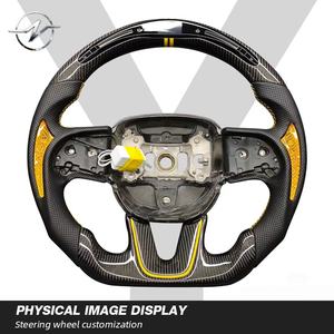 Volant de course en cuir et fibre de carbone, très demandé, pour <span class=keywords><strong>Dodge</strong></span> Charger <span class=keywords><strong>Challenger</strong></span> Hellcat SRT <span class=keywords><strong>RT</strong></span> Napa - Product Image 2