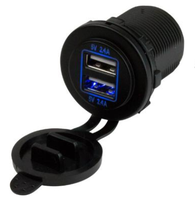 Prise d'alimentation USB double 5V 4.8A DC (2.4A+2.4A) pour camping-car, bateau, caravane