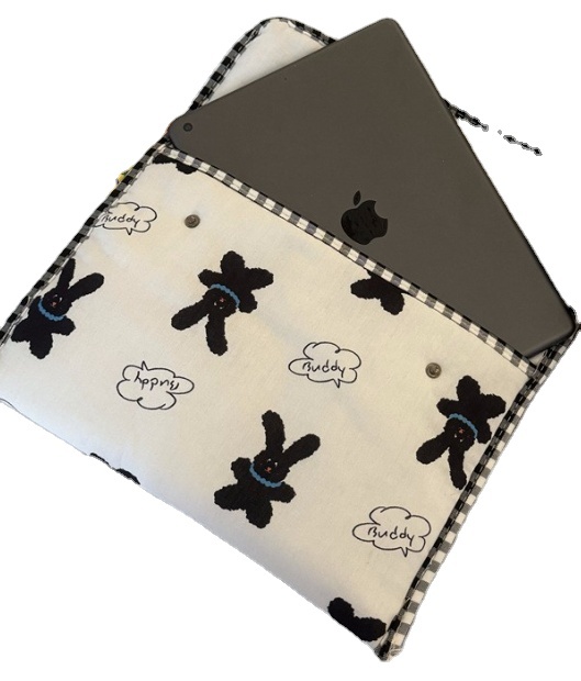 Niche Blogger Student Travel Style Tablet Laptop Bag Cute Bunny Print 11/13\" Made of Nylon Laptop Case