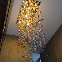 Luminaire LED suspendu en cristal pour décoration de Villa, Design moderne de hall d'hôtel, grand projet personnalisé