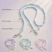 Chaîne de téléphone bandoulière tendance, faite main, ornée de perles et de strass, style Ins, avec pendentif anti-perte pour téléphone et breloque de sac, motif papillon ajouré