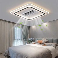Ventilateur sans pales pour salon et chambre, plafonnier pour toute la maison, moderne et simple, en ABS, directement de l'usine d'éclairage de Zhongshan