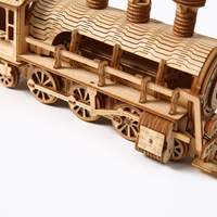 Rompecabezas 3D de Madera al por Mayor, Tren de Vapor, Modelo de Locomotora Vintage para Ensamblar
