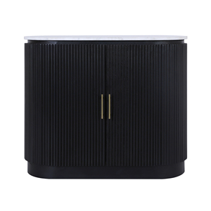 Mobiletto a 2 ante scanalato con piano in pietra, consolle moderna per ingresso, ufficio, soggiorno o esposizione - Product Image 2