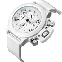 Montres pour homme Megir 2002, grande taille, chronographe de luxe, montres de sport, résistantes à l'eau, montre à quartz blanche tendance pour homme