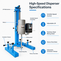 Petit Disperseur de Laboratoire à Cisaillement Élevé avec Machine de Dispersation à Levage Vertical pour Peintures et Revêtements