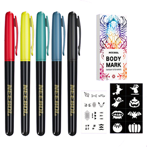 Lot de 10 pochoirs pour enfants et adultes Marqueurs de tatouage temporaires pour marqueurs d'art de la peau - Product Image 5