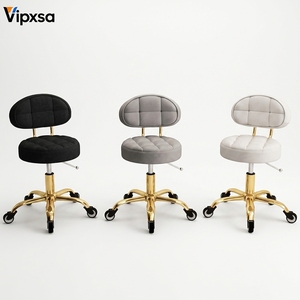 Sedia da <span class=keywords><strong>Parrucchiere</strong></span> Personalizzata con Ruote Scorrevoli, Sgabello Girevole Moderno per Parrucchieri - Product Image 1
