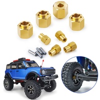 Adaptateur hexagonal de roue en laiton de remplacement (4 pièces) + adaptateur d'extension élargi de 5/6 mm pour pièces de rechange de voiture RC Crawler 1/24