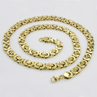 Chaîne byzantine en acier inoxydable multicolore 6MM 8MM 11MM, collier à maillons plats, accessoires de bijoux avec fermoir