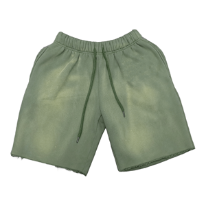 Shorts de sport pour homme personnalisés, style vintage délavé à l'acide, 100% coton molletonné, streetwear décontracté, noir - Product Image 3