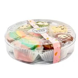 도매 달콤한 사탕 식품 학년 플라스틱 명확한 라운드 PC 상자 비스킷 포장 상자