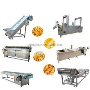 Línea de producción de patatas fritas de alta calidad Línea industrial de patatas frescas para habas fritas 1500 kg/h Papas fritas congeladas