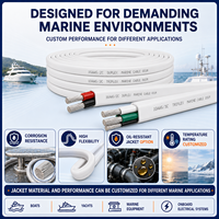 Câble marin duplex/triplex 2 ou 3 conducteurs 8-28 AWG en cuivre étamé pour bateau OEM ODM