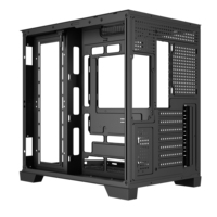 Boîtier PC Gaming ATX Mid-Tower en Verre Trempé, Châssis d'Ordinateur de Bureau, Prise en Charge du Refroidissement Liquide 360mm, 10 Ventilateurs RGB