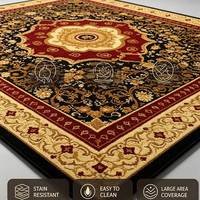Tapis rectangulaire vintage persan à motif floral orné, antidérapant, pour salon, tapis de sol de luxe de style européen