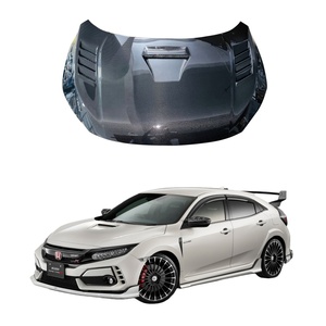 Capot en fibre de carbone pour Honda Civic Type R FK8 style MG, léger, avec protection UV, finition brillante - Product Image 1