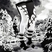 Chaussettes de compression montantes respirantes en Spandex/Nylon sans couture pour genouillères de moto, protection sportive pour adultes, idéales pour le motocross - Collection Automne