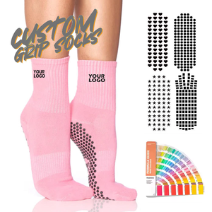 <span class=keywords><strong>Chaussettes</strong></span> de yoga pour femmes POPSOX, design personnalisé, faible MOQ, respirantes, pour fitness et Pilates, antidérapantes, avec grip personnalisé. - Product Image 1