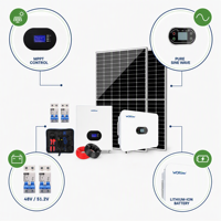 Kit d'énergie solaire domestique personnalisé avec une puissance de sortie de 6 kW/8 kW et des options de batterie au lithium ou au plomb-acide