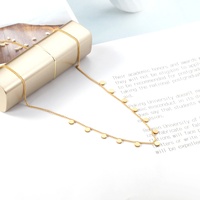 Collier de luxe en acier inoxydable plaqué or 18 carats, forme ronde, chaîne dorée pour soirée