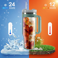 Gobelet de voyage Adventure H2.0 Flowstate en acier inoxydable 40 oz avec logo personnalisé imprimé, poignée, sans BPA, isolation thermique de 12 à 24 heures