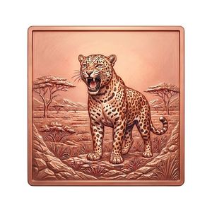 Nouvelle Arrivée Pièce Commémorative Rectangulaire Personnalisée en Cuivre Fin .999 Mat Gaufré 1 Ounce Motif <span class=keywords><strong>Jaguar</strong></span> Léopard pour Collection Privée - Product Image 2