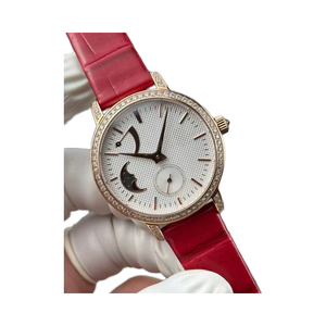 Reloj Mecánico con Indicador de Fase Lunar y Correa Roja - Product Image 1