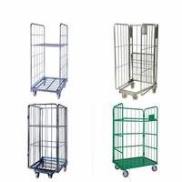 Cage roulante de stockage pour supermarché, capacité de charge de 1000 kg, bac à roulettes pour buanderie, chariot à roulettes pliable