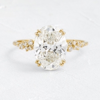 Perhiasan Mewah TELULA Cincin Berlian Laboratorium Bersertifikat IGI Emas Padat 14K 18K 1ct 2ct 3ct Potongan Oval Berlian Buatan Laboratorium Cincin Pernikahan