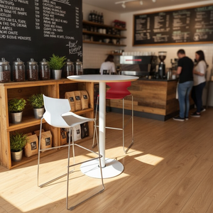 <span class=keywords><strong>Tabouret</strong></span> haut certifié ANSI/BIFMA avec structure en acier, assise en plastique, design contemporain, durable, écologique, mobilier commercial - Product Image 5