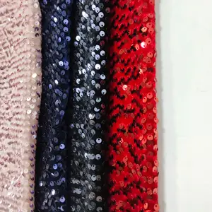 2024 Hot selling polyester colorful gold velvet sequin fabric Flip Sequin fabric for wedding evening dress