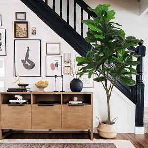 Nordic INS Gran hoja <span class=keywords><strong>de</strong></span> violín artificial Higuera en maceta Decoración interior con adorno <span class=keywords><strong>de</strong></span> sala <span class=keywords><strong>de</strong></span> estar <span class=keywords><strong>de</strong></span> plástico verde biónico - Product Image 3