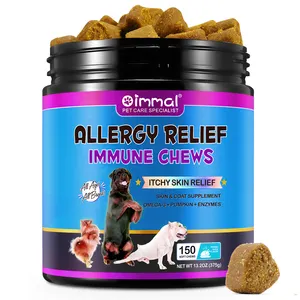 Oimmal Dog Allergy Relief Chews Itchy Skin Relief For Dogs Anti Itch Support Immune Health Supplement For Dogs 150 Soft Treats