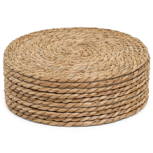 Sous-plat rond décoratif isolant en polyester tissé 100% pour mariage, motif végétal moderne - Product Image 1