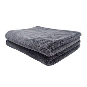 Serviette de séchage en microfibre double face torsadée, super absorbante, sans bords, 1400 g/m², séchage rapide, tissage uni, pour le detailing automobile - Product Image 1