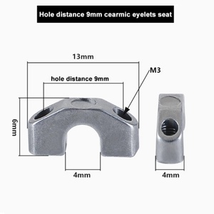 Guía de hilo para máquina de 200 hilos, ojal de cerámica de circonia mecanizado por CNC, pulido a espejo, asiento metálico con orificio interior de 2 mm, distancia de 9 mm - Product Image 4