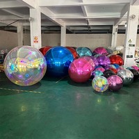 Ballon miroir gonflable argenté ballon gonflable géant en pvc Décoration d'événement grande boule miroir gonflable brillante