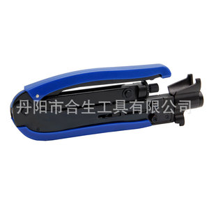 Pince à sertir coaxiale multifonctionnelle Mr Drill 10 AWG, entrée frontale, qualité industrielle, poignée souple, finition oxyde noir - Product Image 1