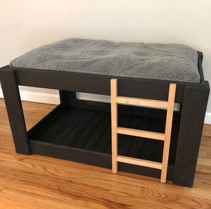Advanced Custom Large Indoor Hundehütte aus Holz Samt Gummis chaum Bambus Leinen Bett für Hunde Etagen bett für Katzen - Product Image 4